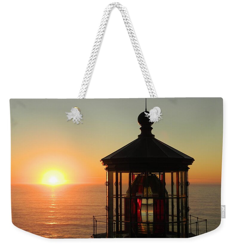 Cape Meares Lighthouse Weekender Tote Bag featuring the photograph You Light Up My Life by Gallery Of Hope 