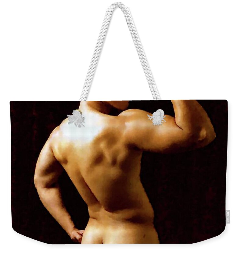 Young Weekender Tote Bag featuring the painting Young Herakles by Troy Caperton