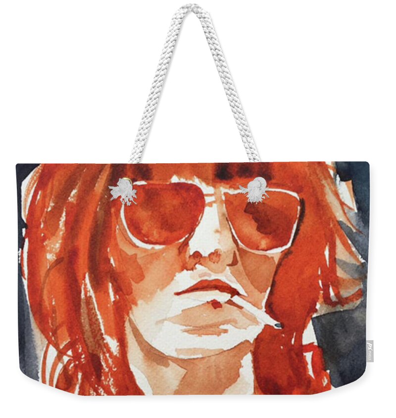 Celebrity Weekender Tote Bag featuring the painting Young Keith in Rust by Bonny Butler
