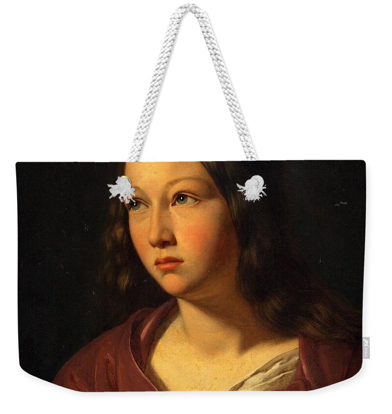 Lars Hansen Weekender Tote Bag featuring the painting Young woman by Lars Hansen