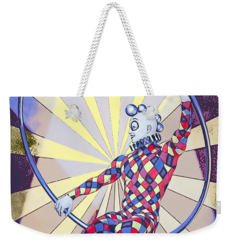 Jester Weekender Tote Bag featuring the digital art Younger Tightrope by Quim Abella