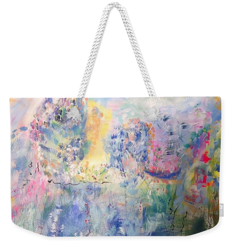 Heart Weekender Tote Bag featuring the painting Your always in my heart by Judith Desrosiers