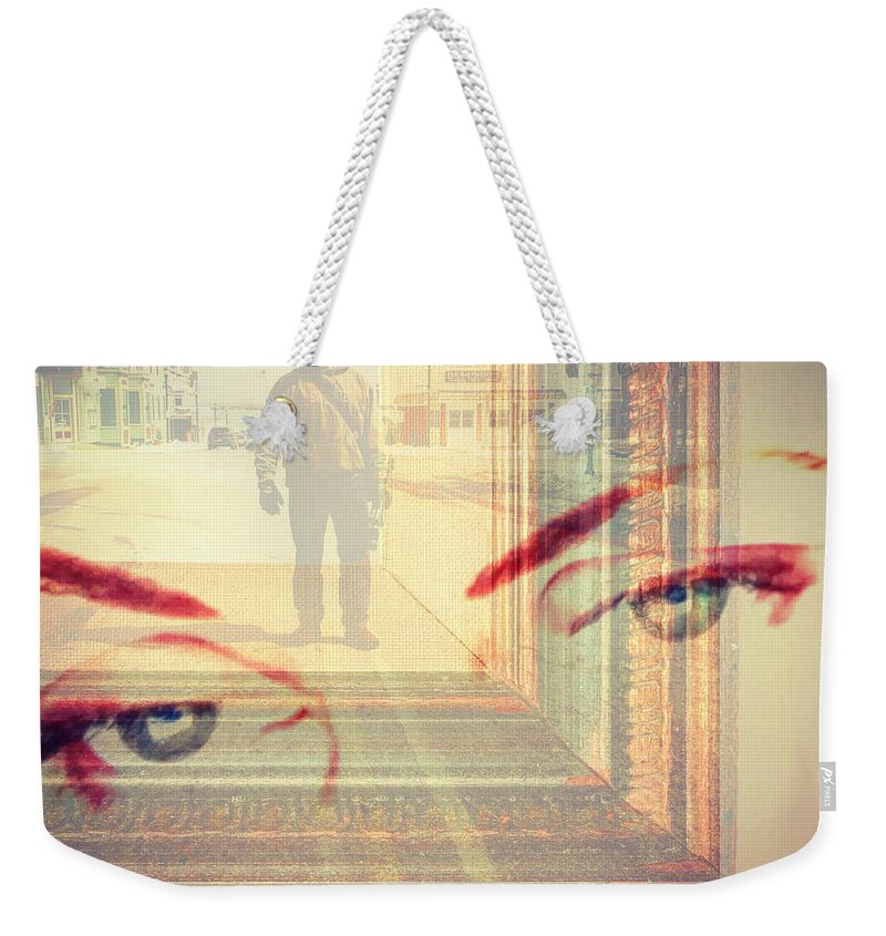 Eyes Weekender Tote Bag featuring the digital art Your Eyes Only by Theresa Marie Johnson
