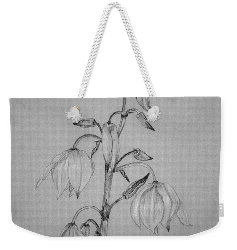 Yucca Weekender Tote Bag featuring the drawing Yucca by Marna Edwards Flavell
