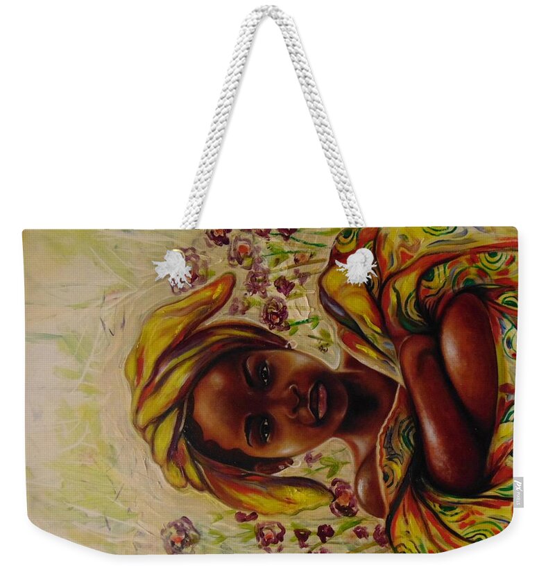 African American Art Weekender Tote Bag featuring the painting Zakkiyya by Emery Franklin