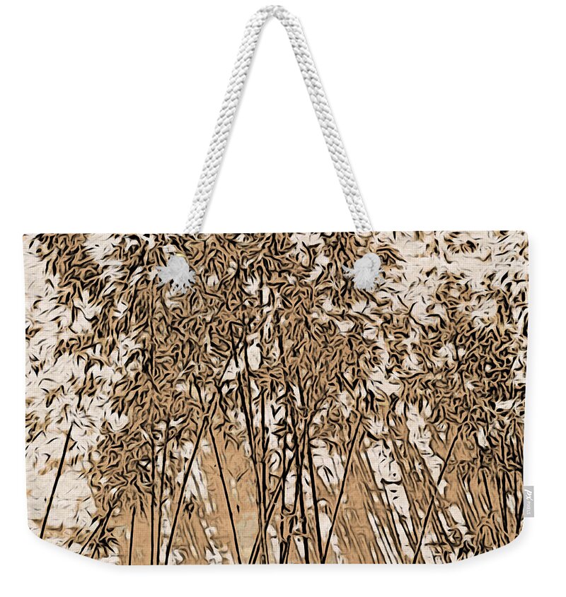 Brown Weekender Tote Bag featuring the photograph Zen Bamboo Garden by Onedayoneimage Photography
