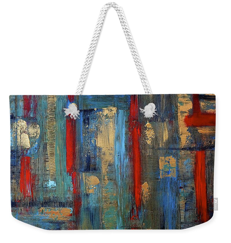Abstract Weekender Tote Bag featuring the painting Zen by Dick Bourgault