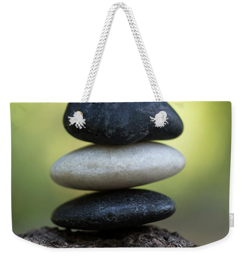Zen Stones Weekender Tote Bag featuring the photograph Zen Stones by Dale Kincaid
