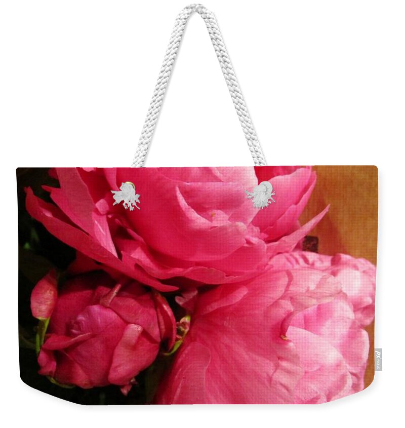 Peony Weekender Tote Bag featuring the photograph Zeus tattoos by Rosita Larsson