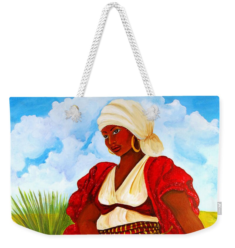 Gullah Weekender Tote Bag featuring the painting Zipporah by Diane Britton Dunham