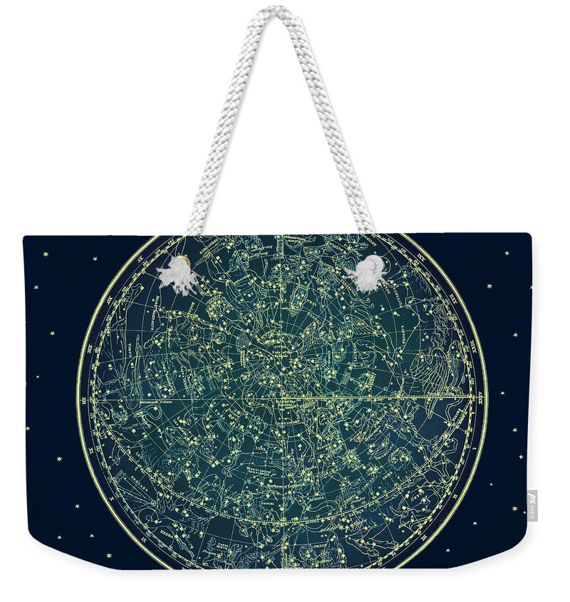 Zodiac Star Map Weekender Tote Bag featuring the photograph Zodiac Star Map by Marianna Mills