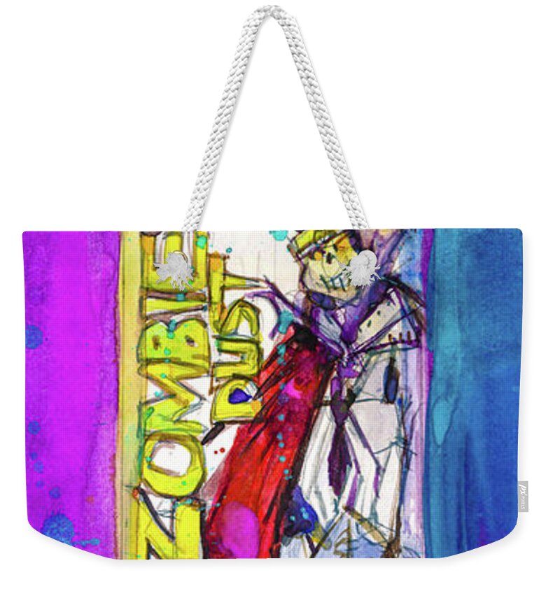 Man Cave Weekender Tote Bag featuring the painting Zombie Dust by 3 Floyds Brewing Co. by Dorrie Rifkin