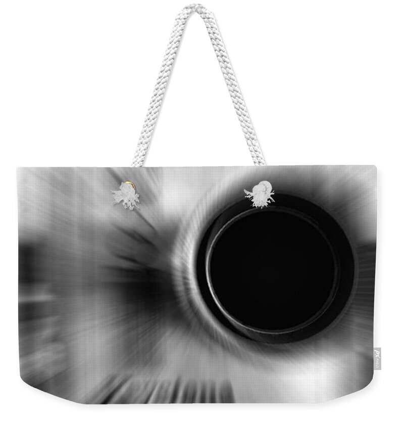 Lens Weekender Tote Bag featuring the photograph Zoom by Ann Powell