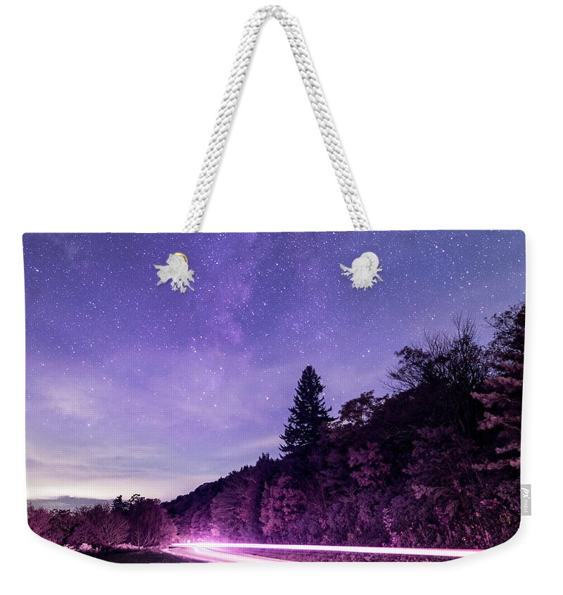Milky Way Weekender Tote Bag featuring the photograph Zooming through the Milky Way by Robert Loe