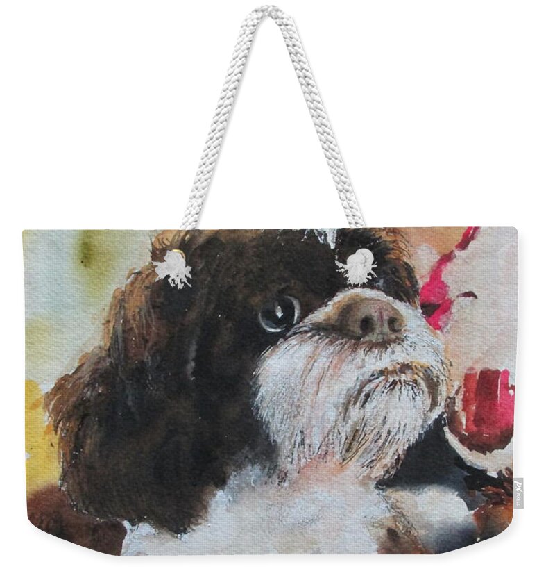Dog Weekender Tote Bag featuring the painting ZoZo by Bobby Walters
