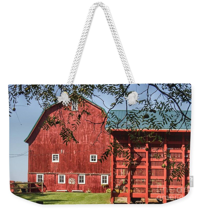 Barn Weekender Tote Bag featuring the photograph 0685 - Gardner Road Red I by Sheryl L Sutter