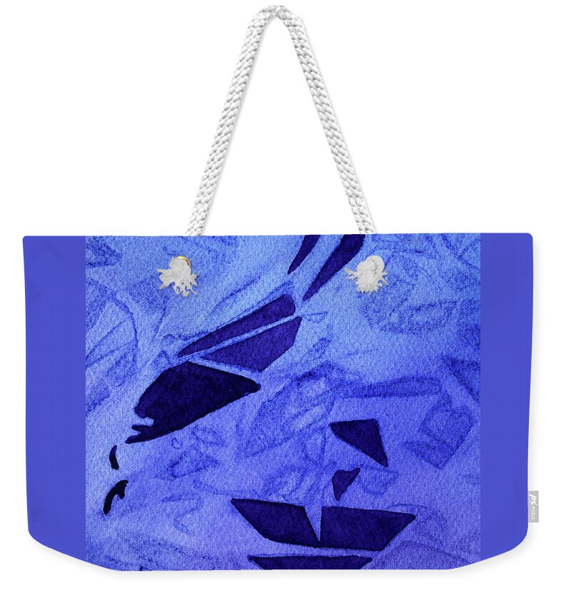 Paintings Weekender Tote Bag featuring the painting 08 Purple Abstract 1 by Kathy Braud