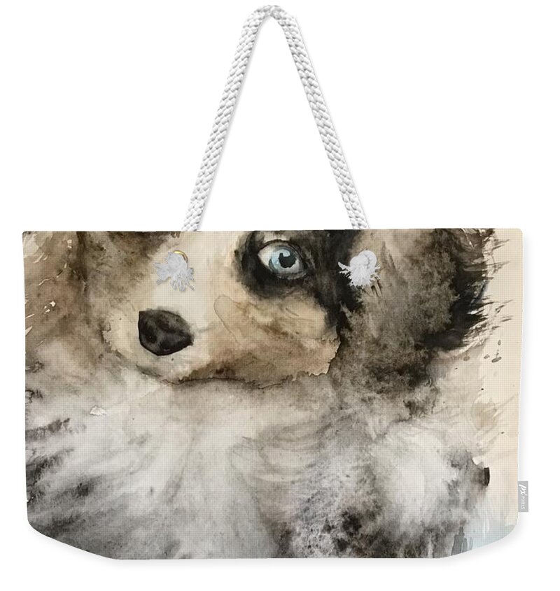 #66 2019 Weekender Tote Bag featuring the painting #66 2019 by Han in Huang wong