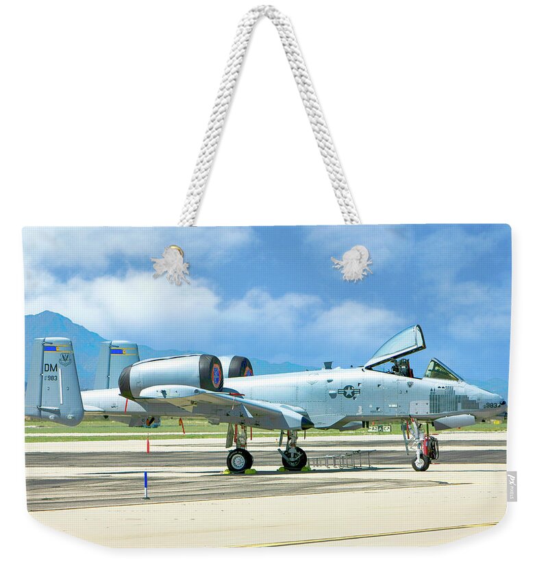 Warthog Weekender Tote Bag featuring the photograph A-10 Warthog #1 by Chris Smith