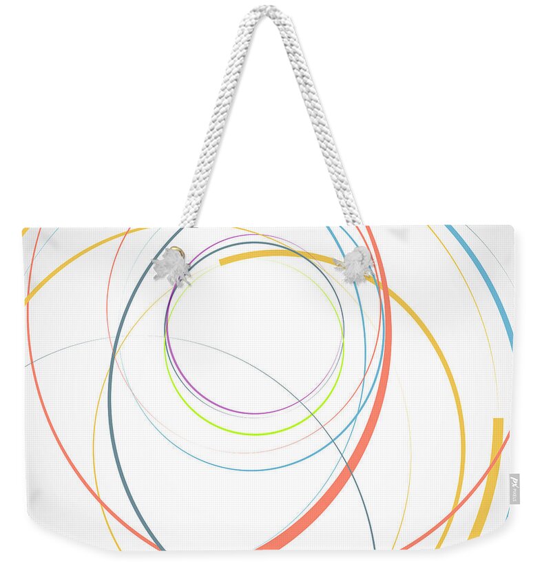 Curve Weekender Tote Bag featuring the digital art Abstract Background With Circles #1 by Tonivaver