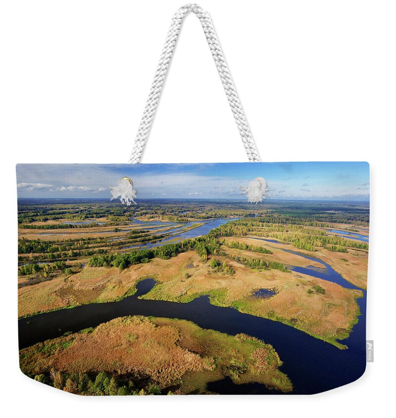 Disk0969 Weekender Tote Bag featuring the photograph Aerial Of Pripyat River, Ukraine #1 by James Christensen