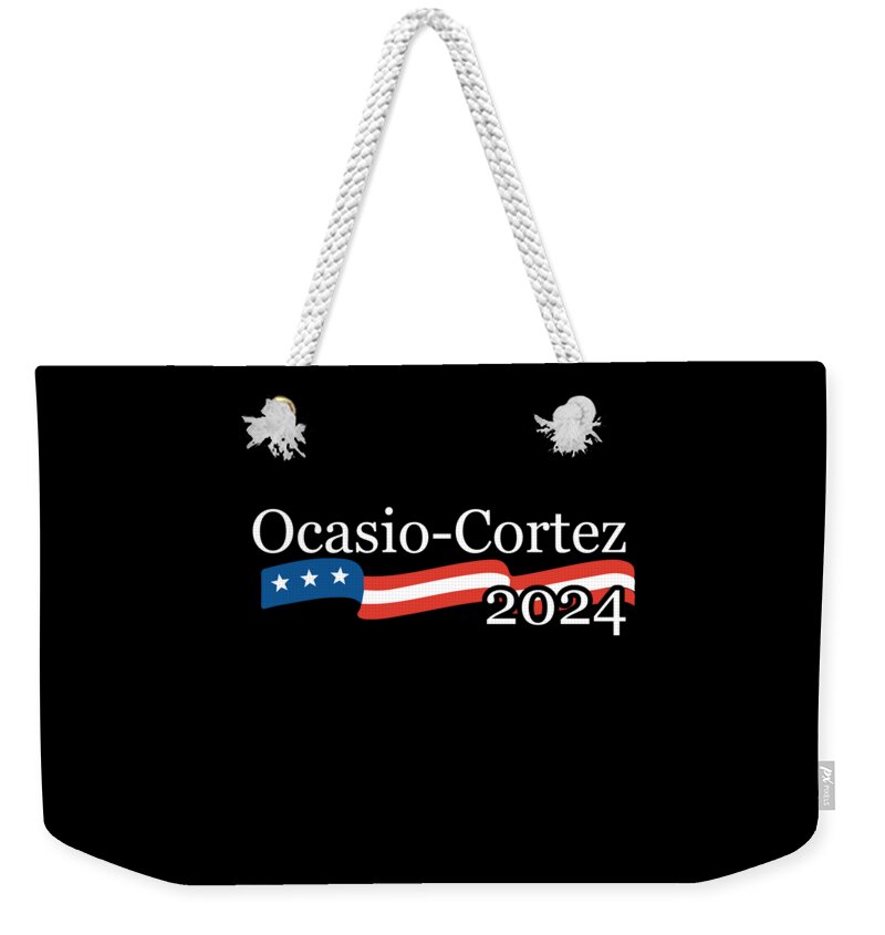 Socialism Weekender Tote Bag featuring the digital art Alexandria Ocasio Cortez 2024 #1 by Flippin Sweet Gear