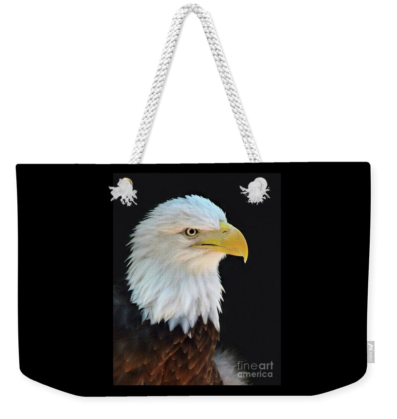 American Bald Eagle Weekender Tote Bag featuring the photograph American Bald Eagle #2 by Savannah Gibbs
