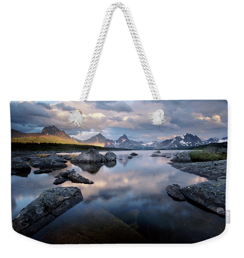 Scenics Weekender Tote Bag featuring the photograph Amethyst Lake, Jasper National Park #1 by Art Wolfe