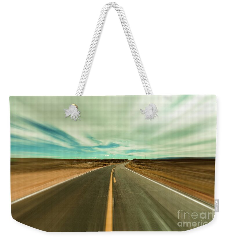 Arizona Weekender Tote Bag featuring the photograph Arizona Desert Highway by Raul Rodriguez