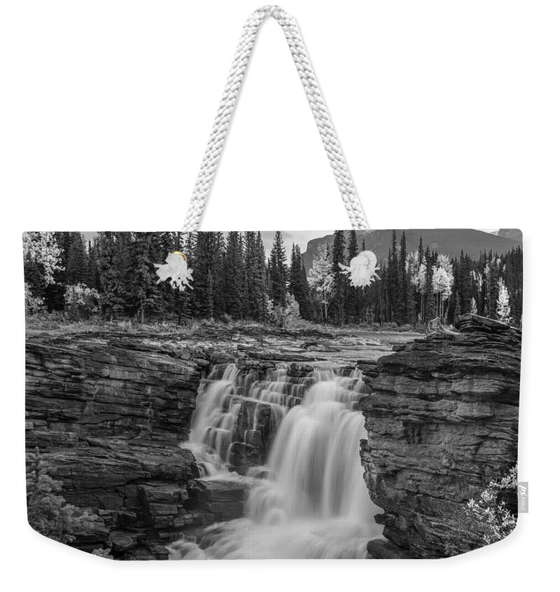 Disk1215 Weekender Tote Bag featuring the photograph Athabasca Falls Jasper National Park #1 by Tim Fitzharris