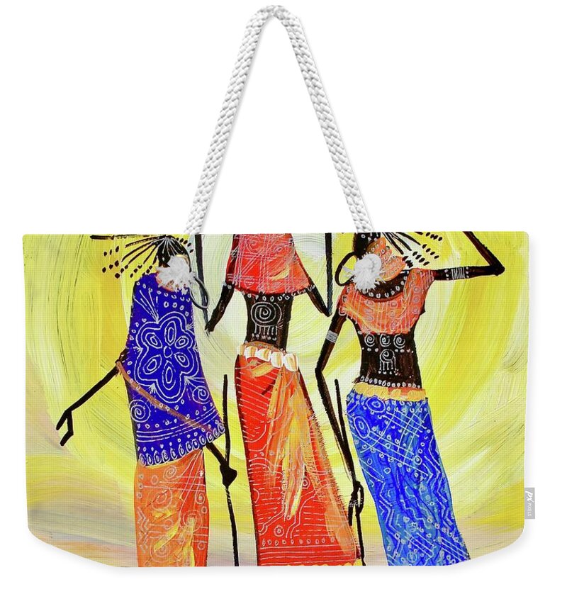 Africa Weekender Tote Bag featuring the painting B-127 #1 by Martin Bulinya