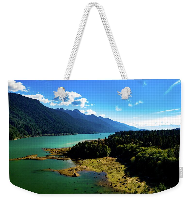 Steve Bunch Weekender Tote Bag featuring the photograph Baker Lake in the fall #1 by Steve Bunch