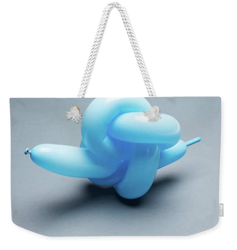 White Background Weekender Tote Bag featuring the photograph Balloon Tied In Knot #1 by William Andrew