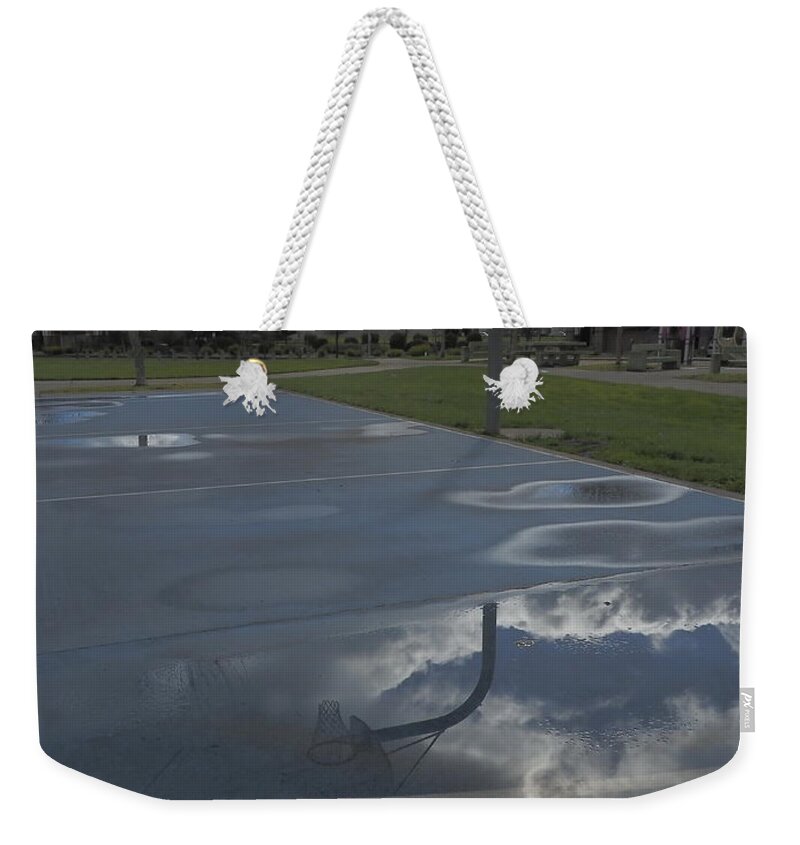 Landscape Weekender Tote Bag featuring the photograph Basketball Court Reflections #1 by Richard Thomas