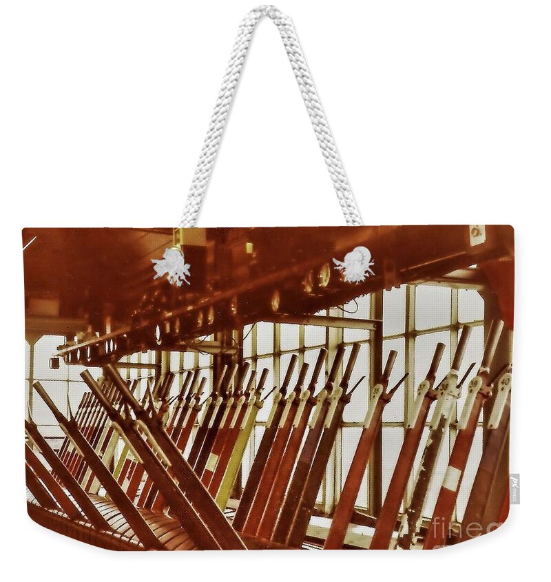 Railways Weekender Tote Bag featuring the photograph Bedford Junction interior 2 #1 by Richard Denyer
