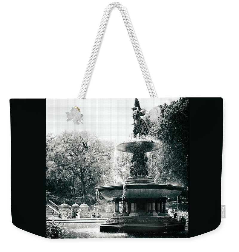 Bethesda Fountain Weekender Tote Bag featuring the photograph Bethesda Fountain #1 by Jessica Jenney