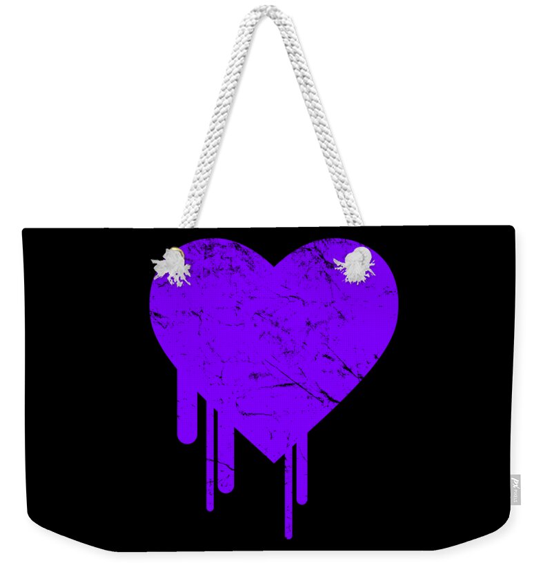 Cool Weekender Tote Bag featuring the digital art Bleeding Purple Heart #1 by Flippin Sweet Gear