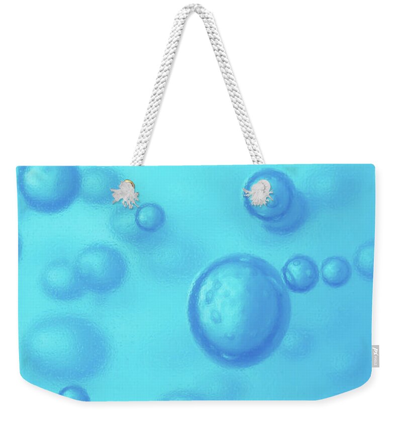 Full Frame Weekender Tote Bag featuring the photograph Blue Bubbles, Close-up #1 by Studio Box