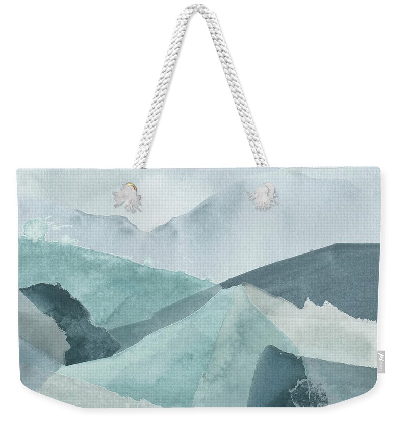Abstract Weekender Tote Bag featuring the painting Blue Range Iv by June Erica Vess
