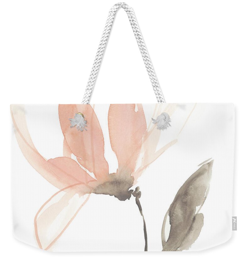 Botanical Weekender Tote Bag featuring the painting Blush Petals I #1 by Jennifer Goldberger