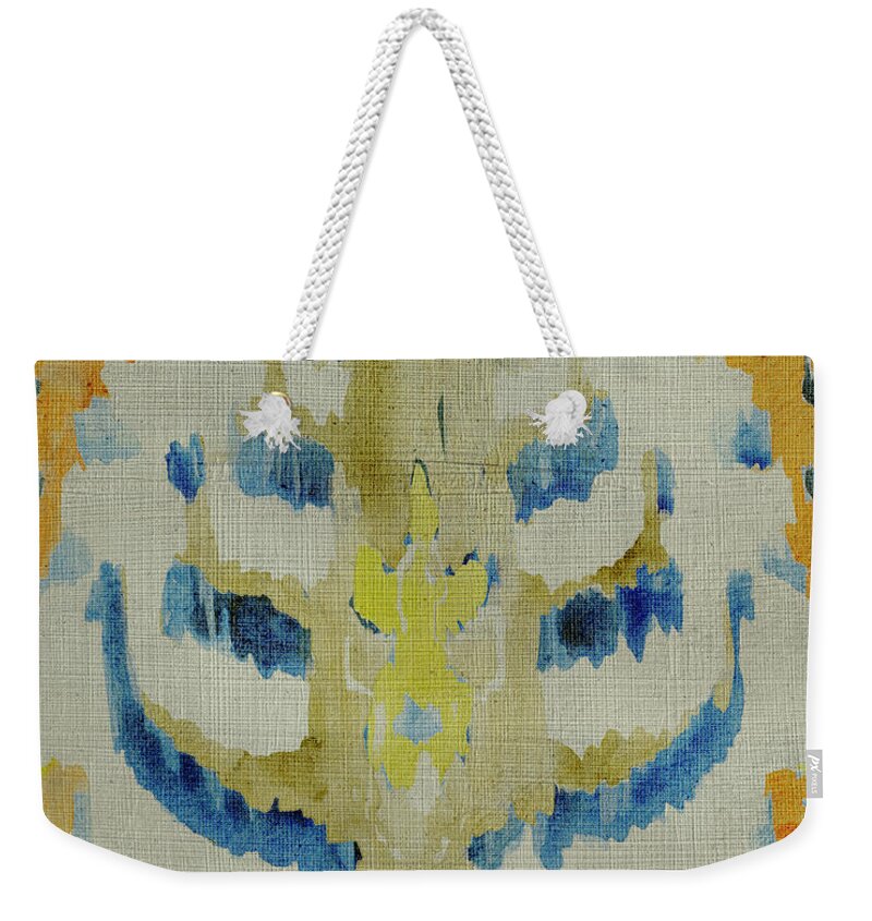 Asian & World Culture+textiles Weekender Tote Bag featuring the painting Bohemian Ikat Iv by Chariklia Zarris