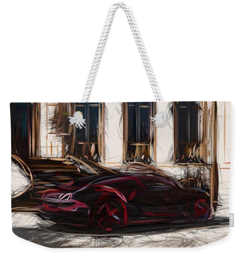 Bugatti Weekender Tote Bag featuring the digital art Bugatti Veyron Grand Sport Vitesse La Finale Drawing #2 by CarsToon Concept