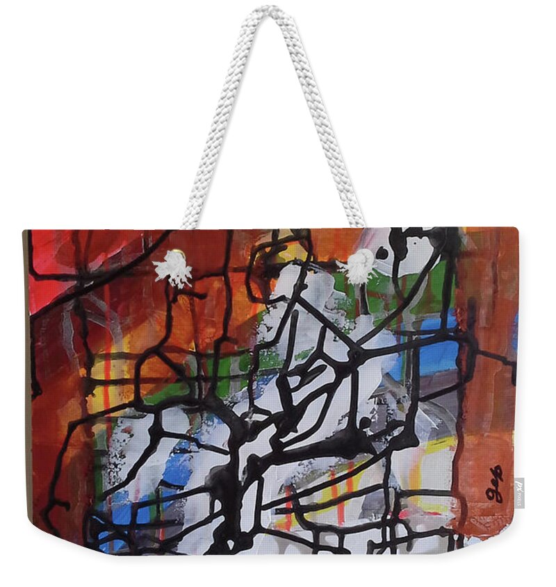  Weekender Tote Bag featuring the painting Caos 08 #1 by Giuseppe Monti