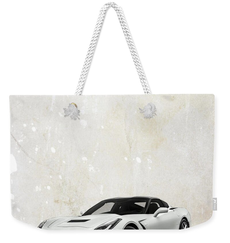 Corvette Weekender Tote Bag featuring the digital art Chevrolet Corvette by Airpower Art