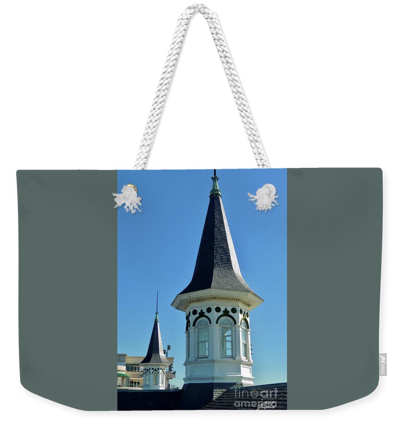 Churchill Downs Weekender Tote Bag featuring the photograph Churchill Downs Twin Spires 2 by CAC Graphics