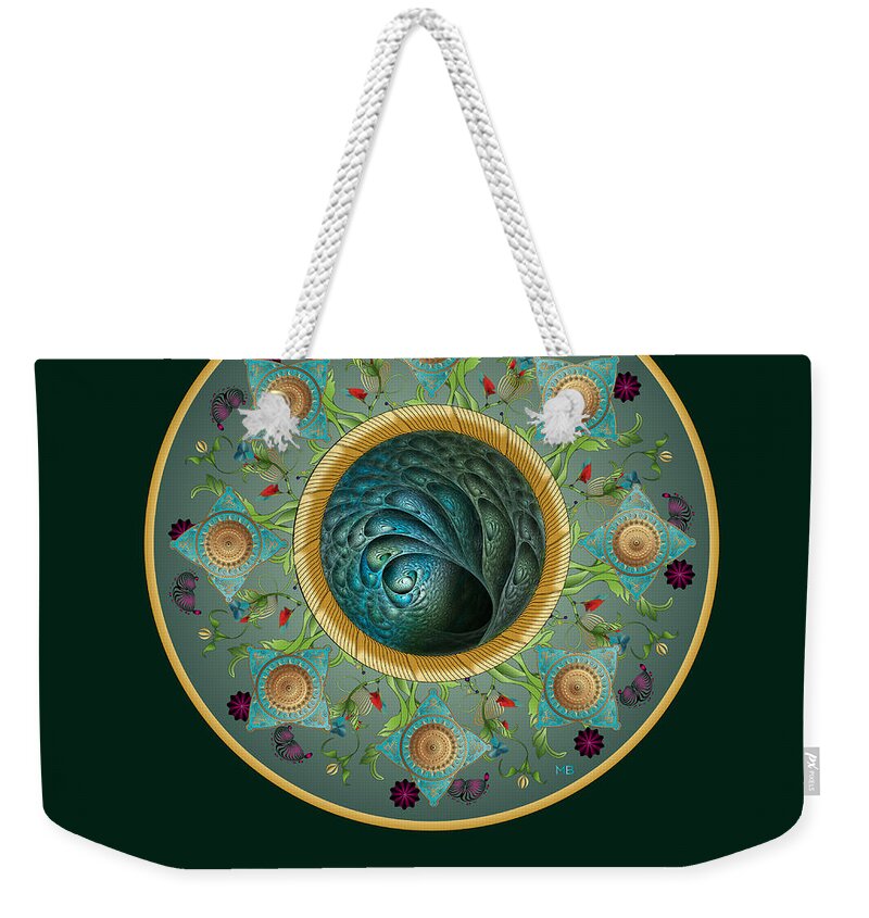 Mandala Weekender Tote Bag featuring the digital art Circumplexical No 3730 #2 by Alan Bennington