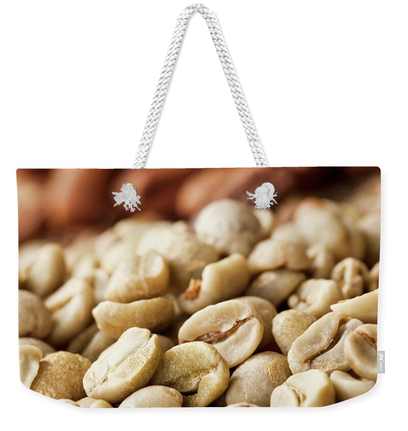 Saturated Color Weekender Tote Bag featuring the photograph Cofee Bean #1 by Drbouz