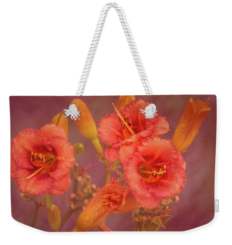 Flower Weekender Tote Bag featuring the photograph Colors of Summer #1 by Allin Sorenson