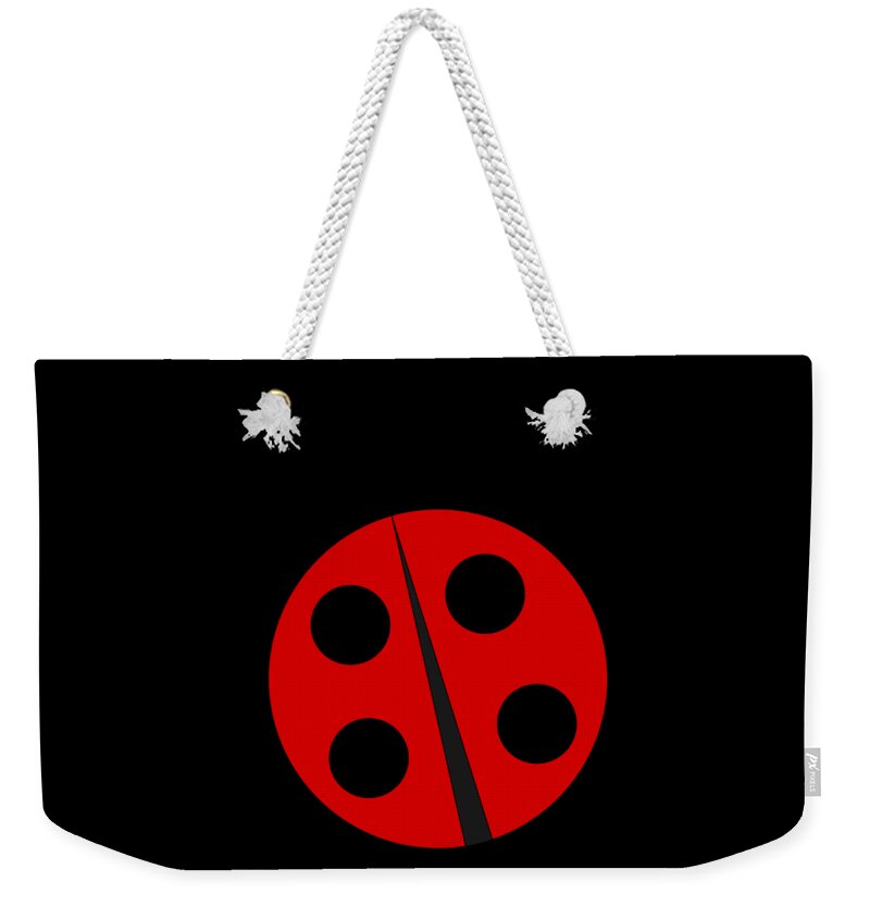 Cute Weekender Tote Bag featuring the digital art Cute Ladybug #1 by Flippin Sweet Gear