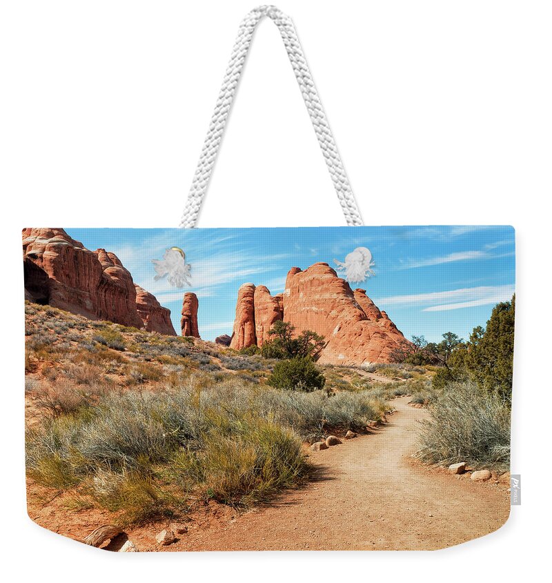 Scenics Weekender Tote Bag featuring the photograph Devils Garden, Arches National Park #1 by Fotomonkee